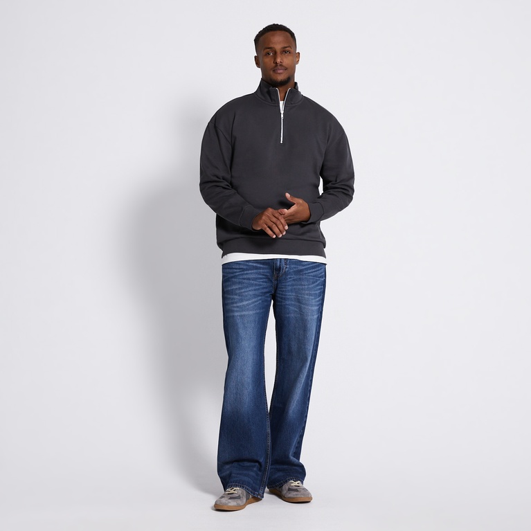 Half Zip Sweatshirt "Frank" Dark Grey